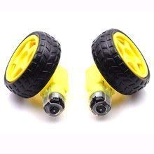 DC BO Motor Dual shaft Smart Car Robot Gear Motor (2 Pcs BO Motor With Wheels)