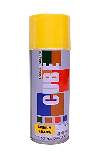 Cube Aerosol Multi Purpose Spray Paint yellow Color 400 ml Pack of 1 (Yellow)