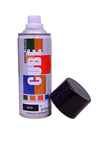 Cube Aerosol Multi Purpose Spray Paint Black Color 400 ml Pack of 1 (Black) - Image 2