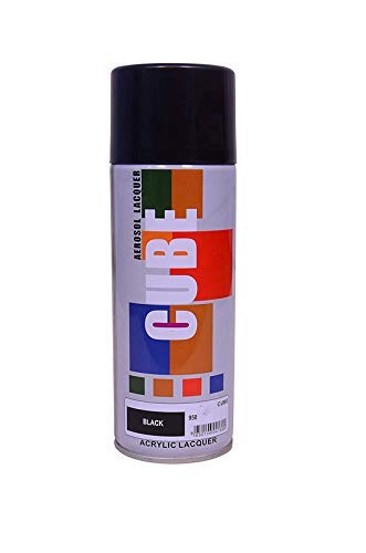 Cube Aerosol Multi Purpose Spray Paint Black Color 400 ml Pack of 1 (Black)
