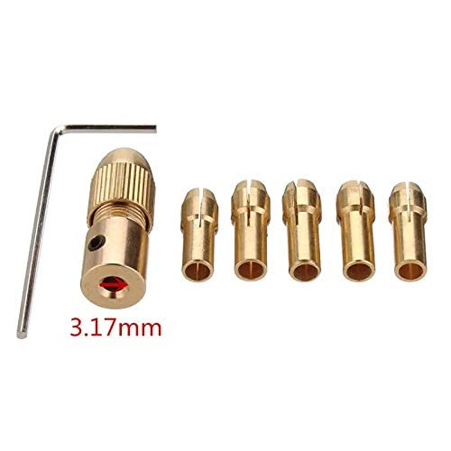Drill Chuck for 555 DC Motor Drill Bits Shank Metal Drill Chuck Collet Bits Rotary with Screw, 3.17 mm, Set of 5 - Image 3