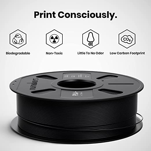 PLA+ 3D Printer Filament, 1.75mm, Dimensional Accuracy +/- 0.03 mm, 1 kg Spool (2.2 lbs), Compatible with Most FDM Printers (Black) - Image 3
