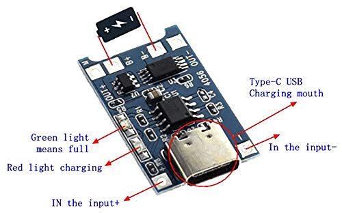 TP 4056 USB Type C USB 5V 1A 18650 Lithium Battery Charger Module Charging Board with Protection Dual Functions - Image 2