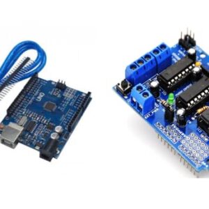 Arduino UNO R3 ATmega328P With USB Cable Black/Blue And L293D Motor Driver For Arduino Combo