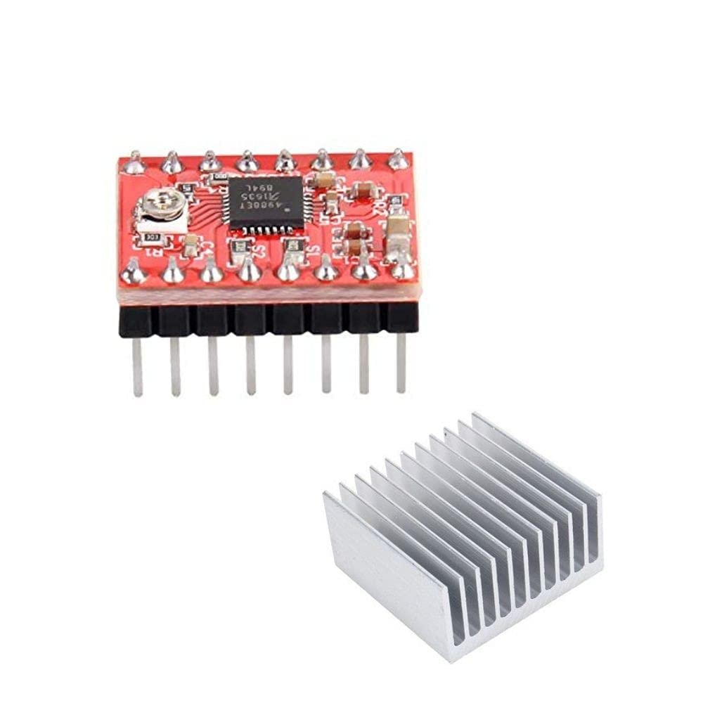 A4988 Step Stick Stepper Motor Driver Controller+Aluminium Heatsink For 3D Printer,CPU IC,Chips And Boards-Prevent Overheating-Adjust Current