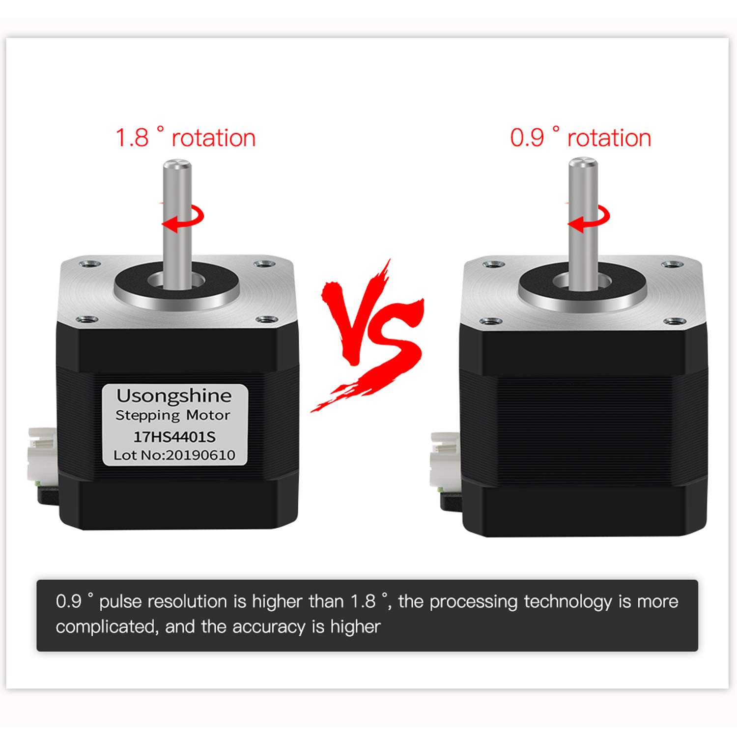 42 Stepper Motor 2 Phase 0.9 Degree Step Angle Low Noise 17HS4401S Stepping Motor with 1m Cable for CNC 3D Printer - Image 3