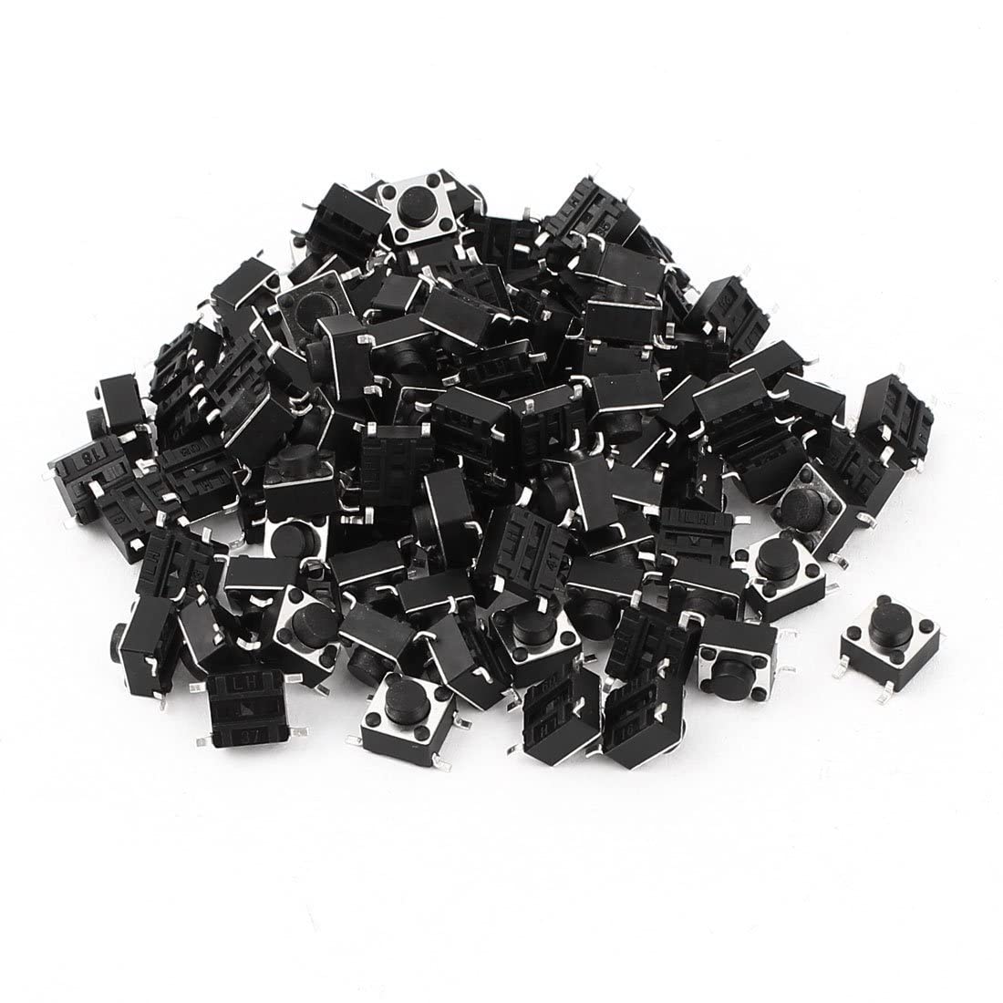 Imported 100 Pcs SMD 4 Pins Push Button Momentary Tactile Switch 6x6x5mm - Image 2