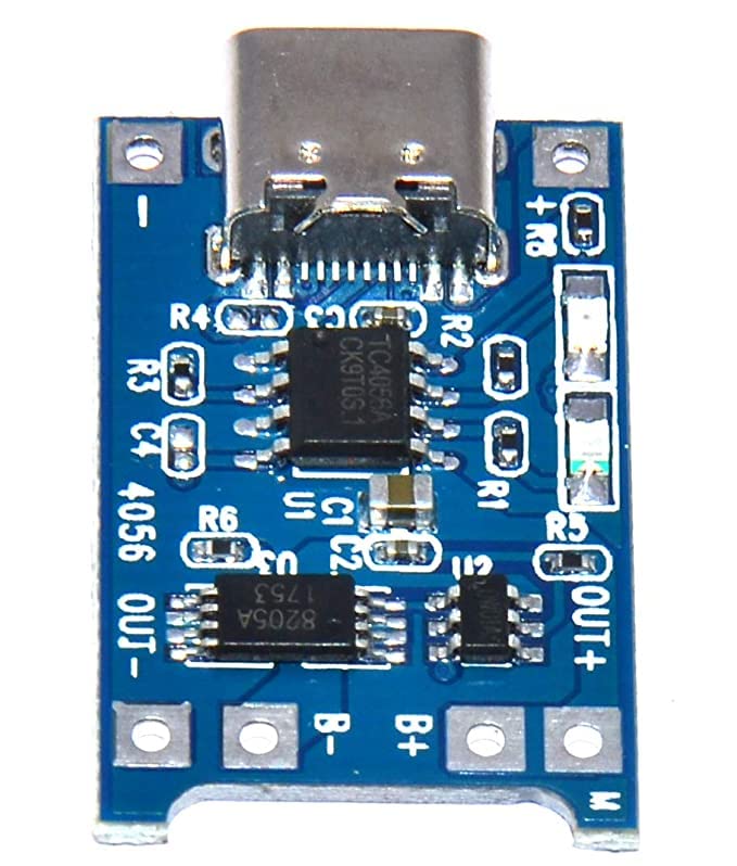 TP 4056 USB Type C USB 5V 1A 18650 Lithium Battery Charger Module Charging Board with Protection Dual Functions