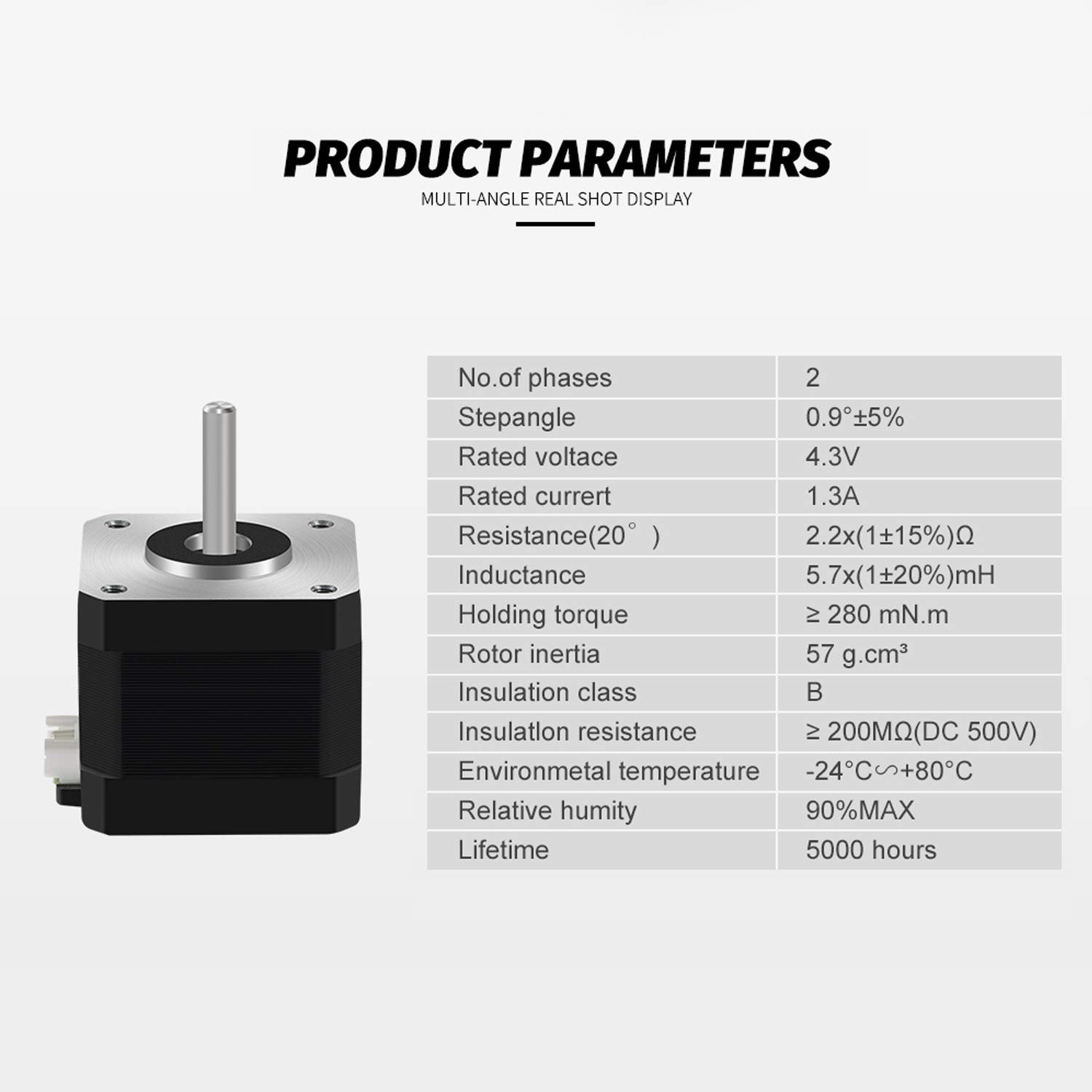 42 Stepper Motor 2 Phase 0.9 Degree Step Angle Low Noise 17HS4401S Stepping Motor with 1m Cable for CNC 3D Printer - Image 5