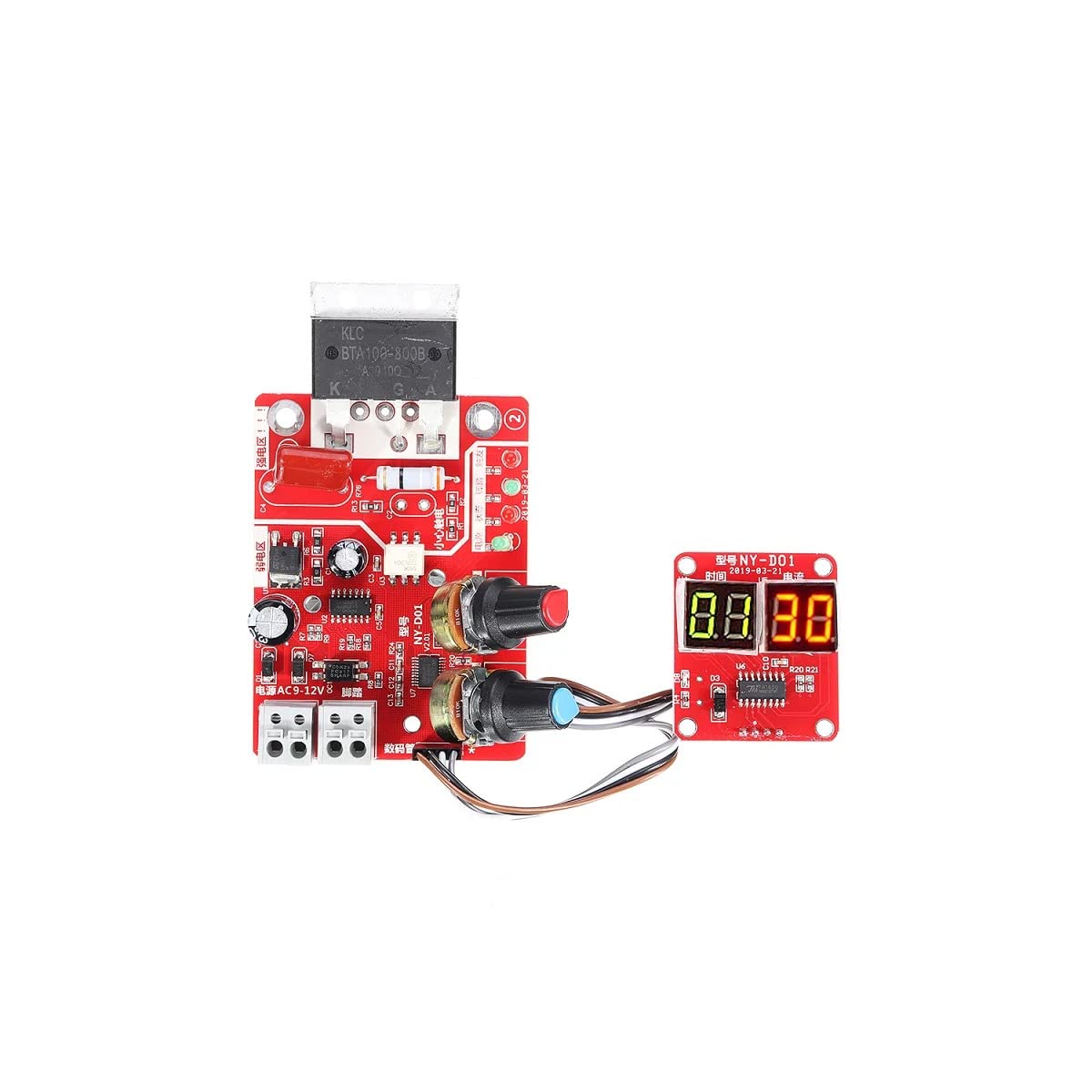 Integrated Spot Welder DIY Mini Handheld Welding Pen(Blue) with NY-D01 40A Digital Display Spot Welding Controller Board - Image 2