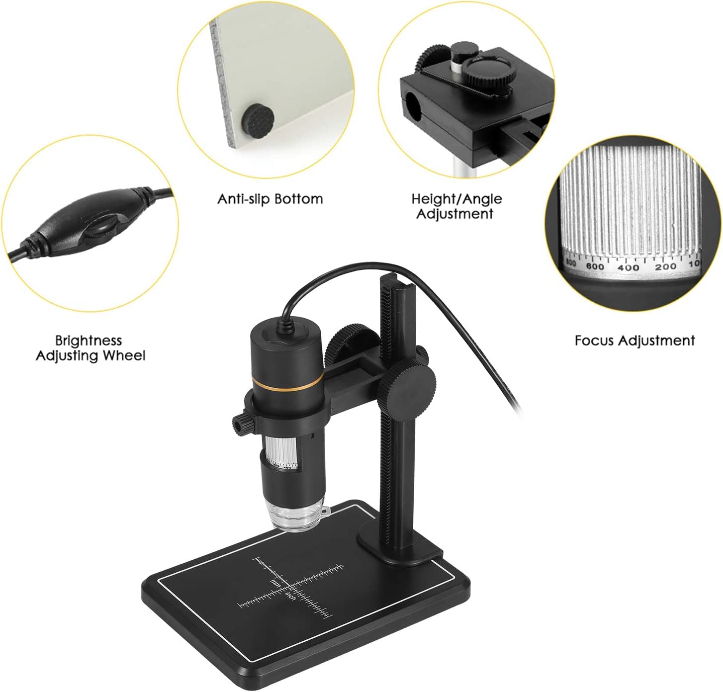 Digital 50X to 1000X Magnification WiFi USB Microscope with 8 LED HD 1080P 2MP Camera, Handheld Microscope Endoscope Magnifier for iPhone Android, iPad Windows MAC (USB-WIFI-1000x) - Image 4
