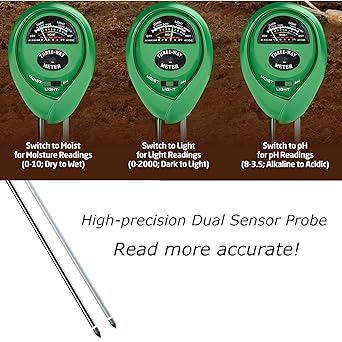 AUTO - BOTIX PH Meter for Soil Testing and Water Testing 3 Way Soil Meter with LCD Display Sunlight Temperature Manual - Image 3